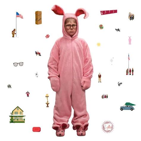 RoomMates A Christmas Story Ralphie Bunny Suit Removable Pink Giant ...