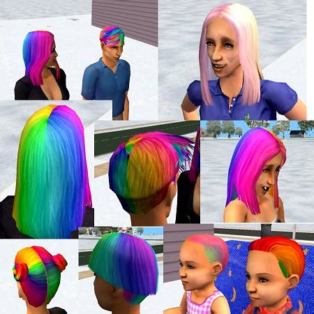 Mod The Sims - Rainbow hair