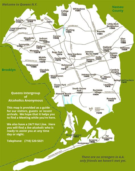 Map of Queens – Queens Intergroup of Alcoholics Anonymous