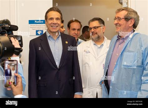 NORTH NEW HYDE PARK, NY - MRACH 08, 2020: Governor Cuomo briefs press ...