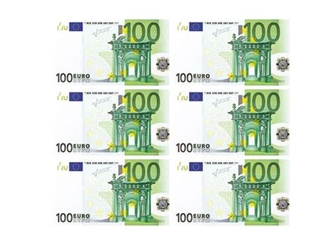 100 Euro Banknote Printable Template | Free Printable Papercraft Templates