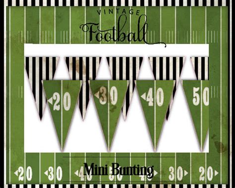 Vintage Football-mini Bunting Flags-party Printables-straw - Etsy