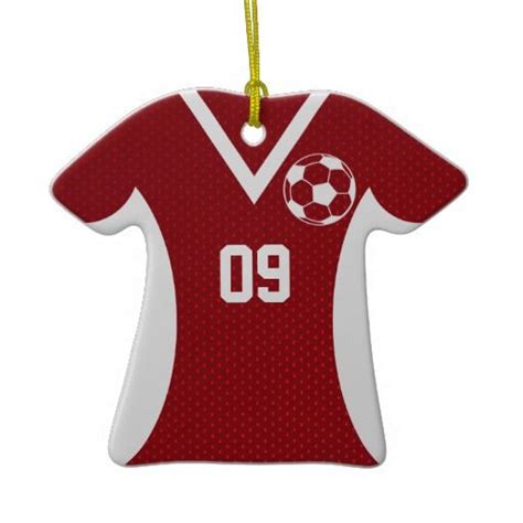 Custom Soccer Ornament Red Ornaments, Ceramic Ornaments, Soccer Jersey ...