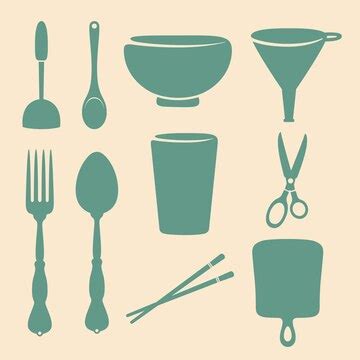 Premium Vector | Kitchen tools silhouette collections