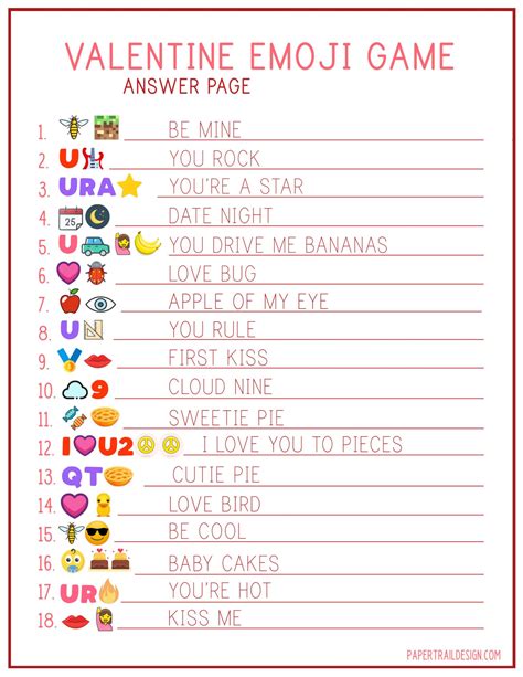 Valentine Emoji Game - Paper Trail Design in 2023 | Emoji valentines ...