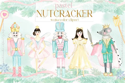 The Nutcracker Ballet Pastel Watercolor Illustrations - Design Cuts