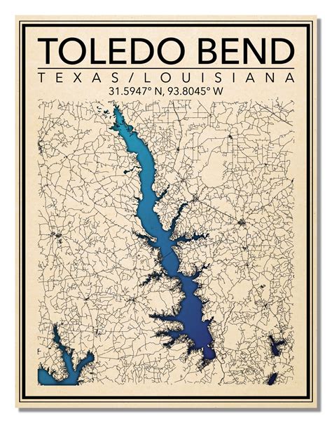 Map Of Toledo Bend Reservoir - Printable Online