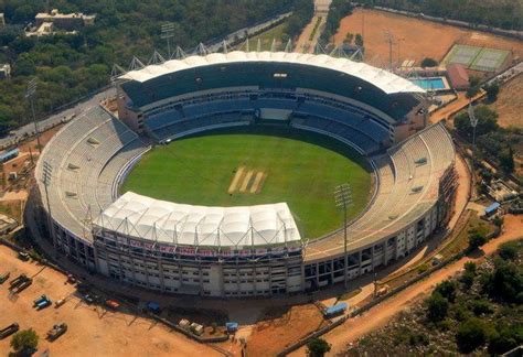 an aerial view of the oval cricket stadium