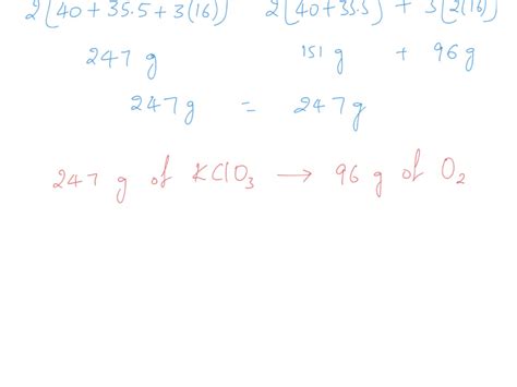 SOLVED: Potassium chlorate, KClO3, decomposes when heated to produce ...