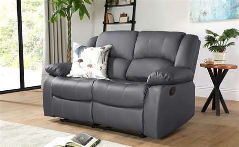 Dakota 2 Seater Recliner Sofa, Grey Classic Faux Leather Only £549.99 ...