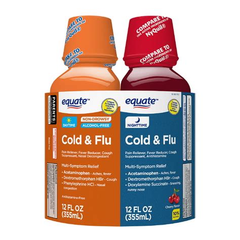 Equate Daytime & Nighttime Cold & Flu Relief; Cold Medicine Combination ...