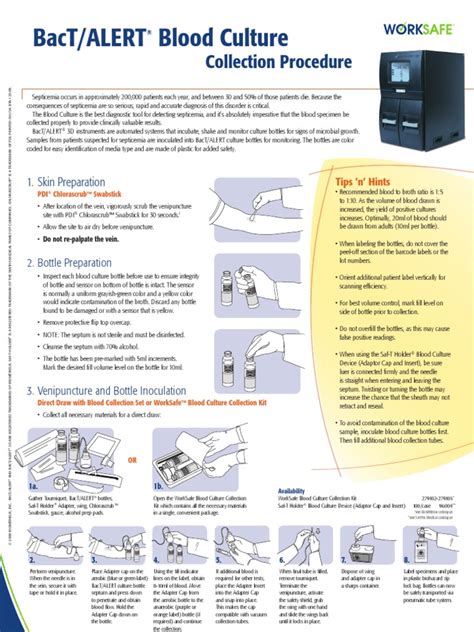 Worksafe Blood Culture Collection Procedure 1broch | Health Sciences ...