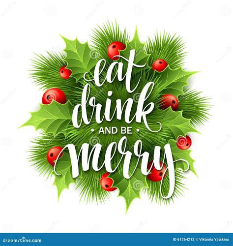 Poster Lettering Eat Drink And Be Merry. Cartoon Vector | CartoonDealer ...