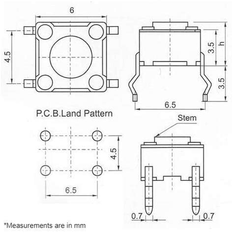 Mini Push Button 4-Pin (6x6x5.5)mm | Makers Electronics