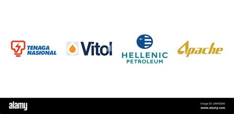 Hellenic Petroleum, Apache Corporation, Vitol, Tenaga Nasional. Vector ...