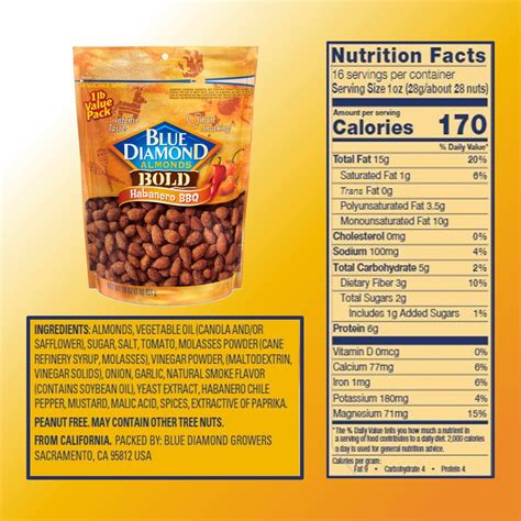 34 Blue Diamond Almonds Nutrition Label - Label Design Ideas 2020