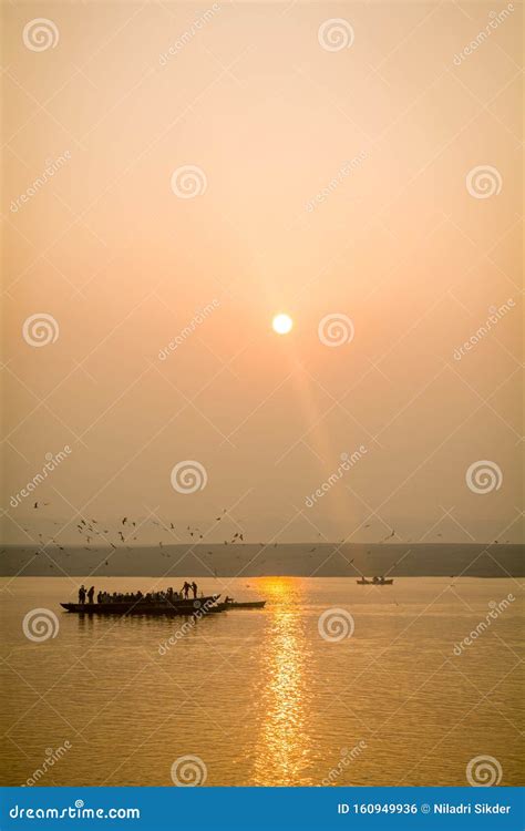 SUNRISE from VARANASI GHAT stock photo. Image of india - 160949936