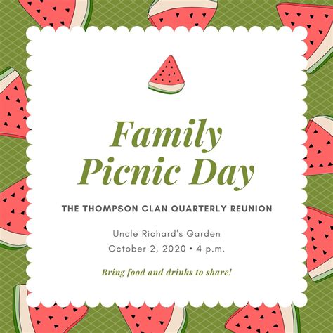 Customize 56+ Picnic Invitations Templates Online - Canva