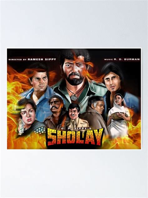 "Sholay movie poster digital painting" Poster for Sale by Sansahota ...