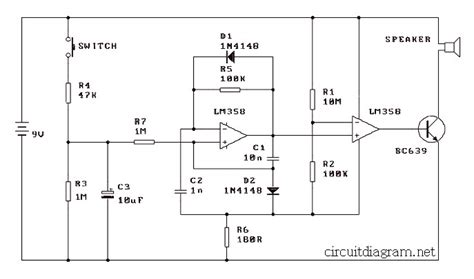 Simple Electronic Siren Based LM358 | Electronic Schematic Diagram