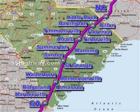 Map Of I 95 Exits In North Carolina - Time Zones Map