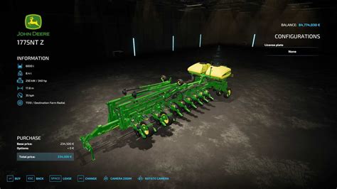 John DEERE Planter 1775NT PLANTERS+SEEDERS v1.0 - FS25 / FS22 Mod