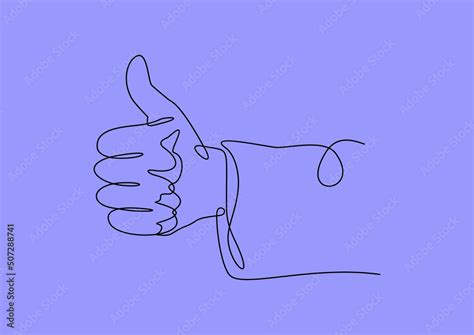 Thumbs up line-continuous line drawing Stock Vector | Adobe Stock