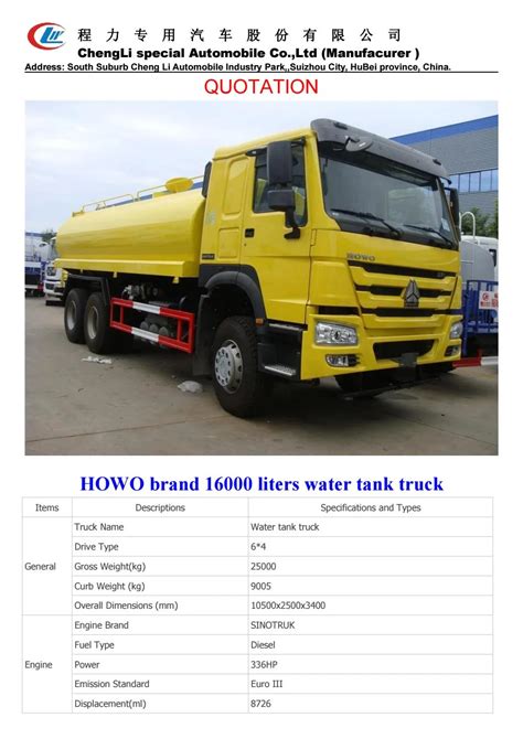 Tank Truck Dimensions