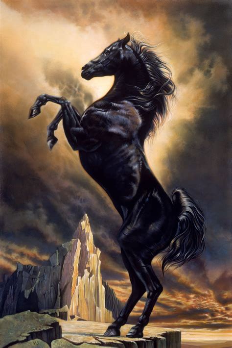 Black Horse | Art à thème cheval, Peinture cheval, Peinture de cheval