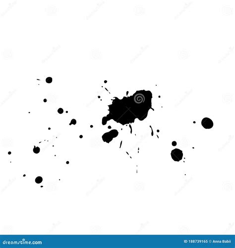 Black Drop Isolated on White Background. Grunge Splash Texture. Vector ...