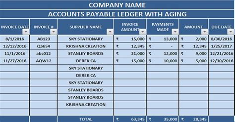 Excel Account Template