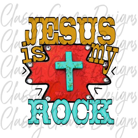 NEW Hand Drawn Jesus is My ROCK Graphic Designperfect for - Etsy