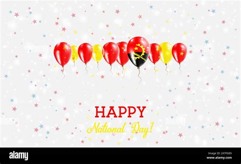 Angola Independence Day Sparkling Patriotic Poster. Row of Balloons in ...