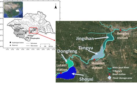 Huai River basin (adapted from [24]) and representation of the study ...