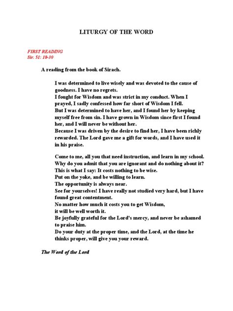 Liturgy of The Word | PDF | God The Father | Jesus