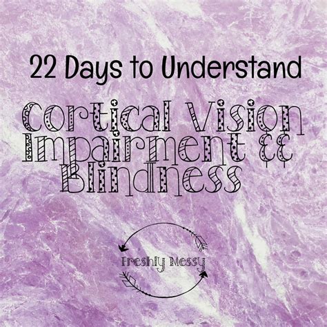 22 Days to Understanding Cortical Vision Impairment - freshlymessy.com