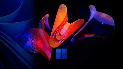 Blue Orange Artistic Digital Art Windows 11 Black Background Windows 11 ...