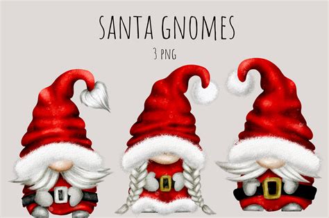 Santa Gnomes PNG Christmas Gnomes Png Hand Drawn Watercolor | Etsy