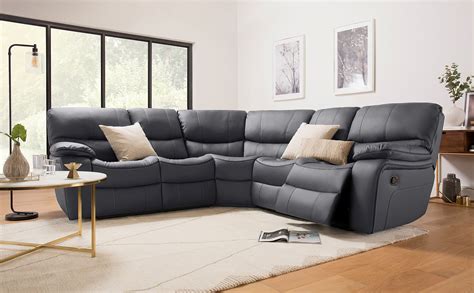 Beaumont Grey Leather Recliner Corner Sofa | Furniture Choice