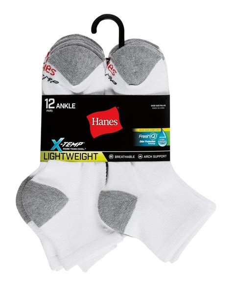 Hanes Men's FreshIQ™ X-Temp® Ankle Socks 12-Pack