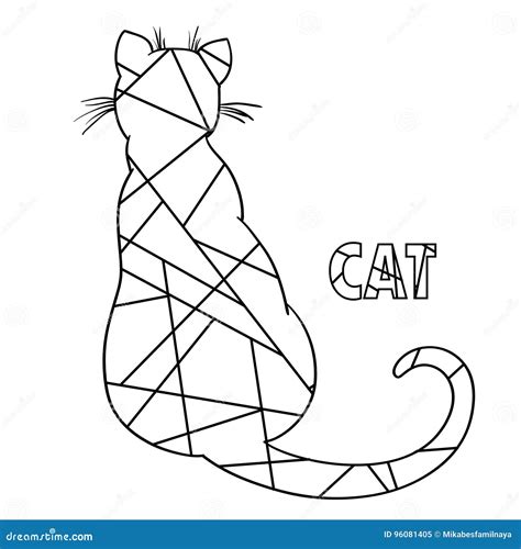 Cat. Design Zentangle stock vector. Illustration of mammal - 96081405