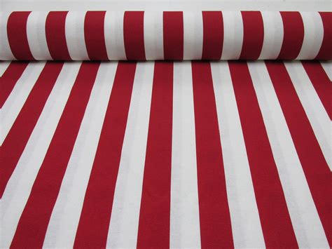 RED White Striped Fabric - Sofia Stripes Curtain Upholstery Material ...