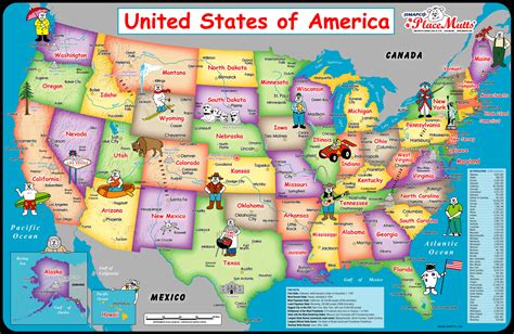 PlaceMutts® USA Laminated Wall Map for Kids « Jimapco