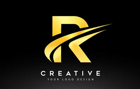 Creative R Letter Logo Design with Swoosh Icon Vector. 4826852 Vector ...