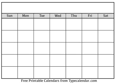 Blank Calendar Printable | Apache OpenOffice Templates