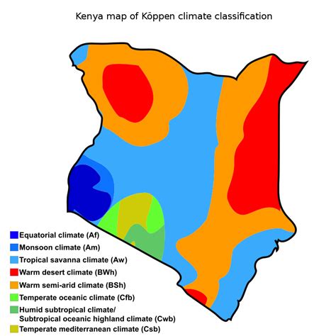 A Köppen climate classification map of Kenya. | Kenya, Tropical savanna ...