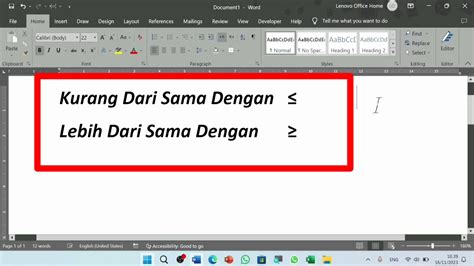 Tutorial Mengetikkan Simbol Kurang Dari Sama Dengan Dan Lebih Dari Sama ...