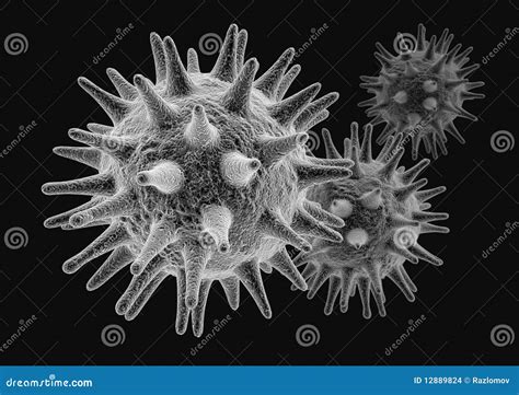 Virus Under Microscope Stock Images - Image: 12889824