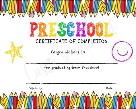 Preschool Graduation Certificate With Photo √ 20 Editable Kindergarten ...