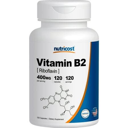 Nutricost Vitamin B2 (Riboflavin) 400mg, 120 Caps - Walmart.com